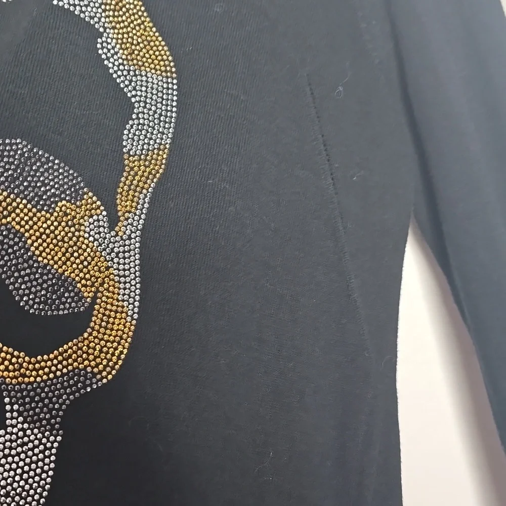 Zadig & Voltaire 100% Cotton Thin Oversized Sweater With Skull Studded Size S - Picture 8 of 11